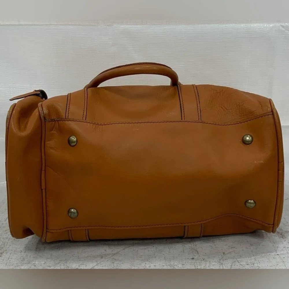 VINTAGE 1970's CONDOR BRITISH TAN LEATHER OVERNIGHT DUFFEL GYM BAG ARCHIVE PIECE